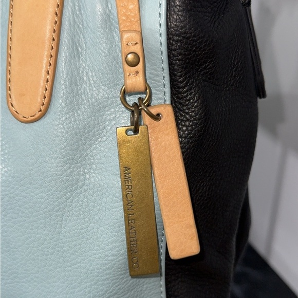 American Leather Co Lavina Convertible Satchel Glacier Lake Multi Blue AUTHENTIC - Picture 5 of 14